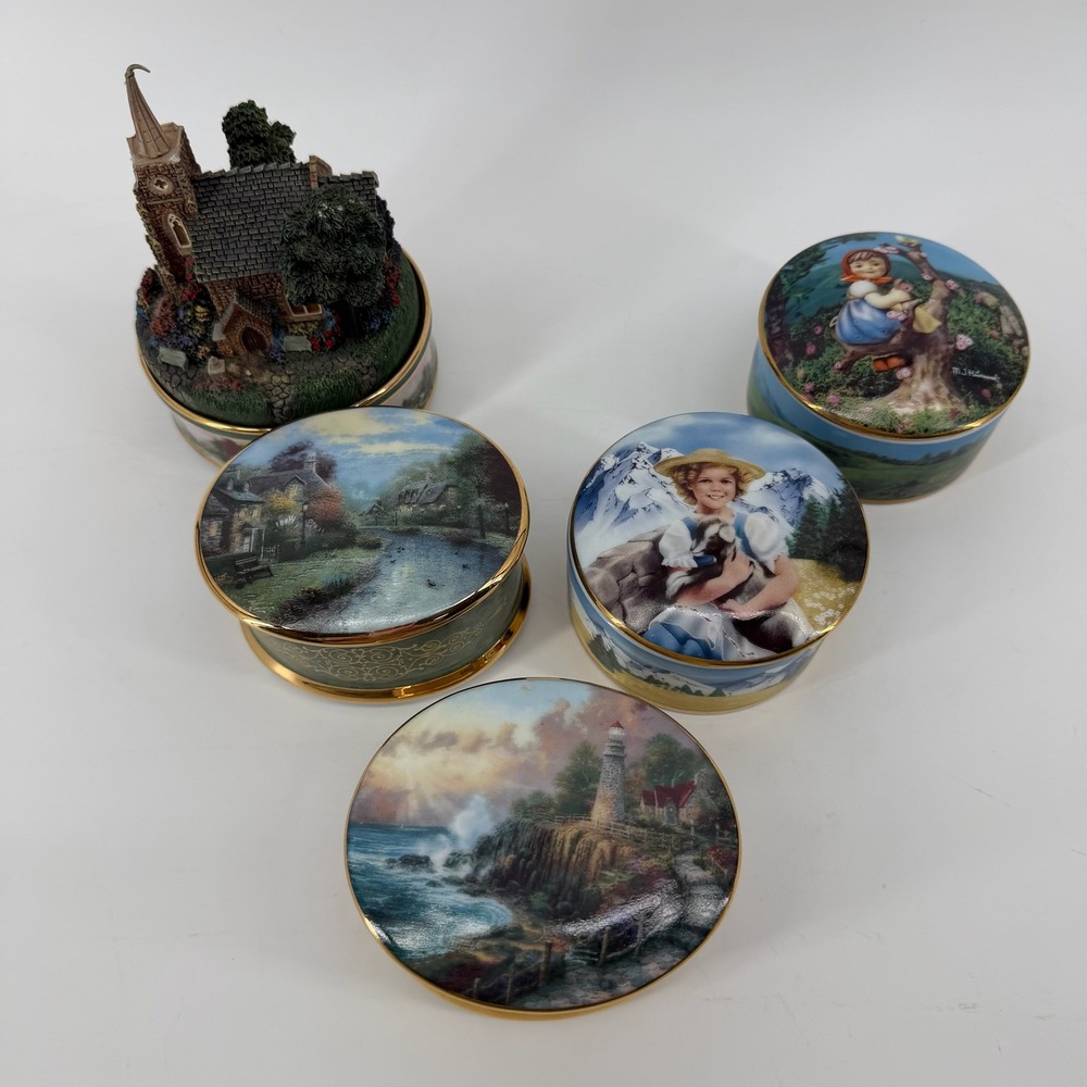 Thomas Kinkade Hummel Shirley‎ Temple Porcelain Music Box Lot of 5 Vintage
